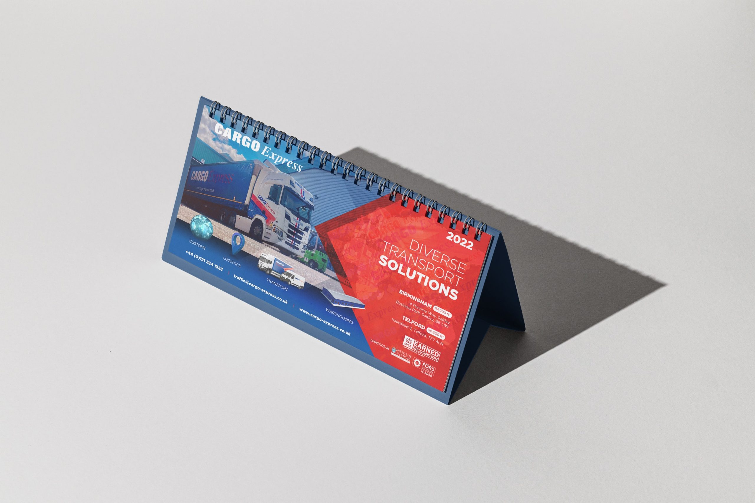 Cargo Express flip calendar design