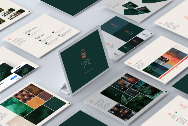 A range of examples of digital marketing, web design and seo showcased on a range of pages for The Forest Hotel