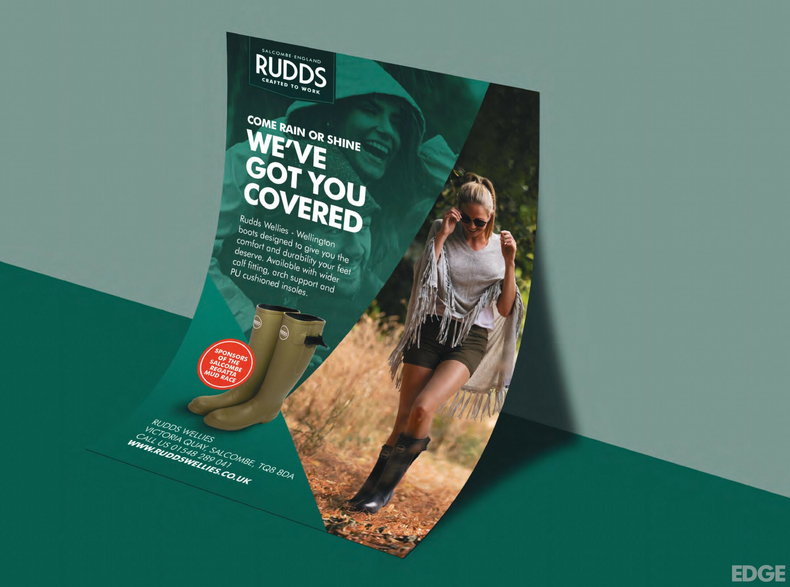 Branded leaflet designs for Rudds Wellies