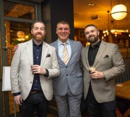 Steven and Anthony from Bold IT with Mark celebrating at an EDGE networking event