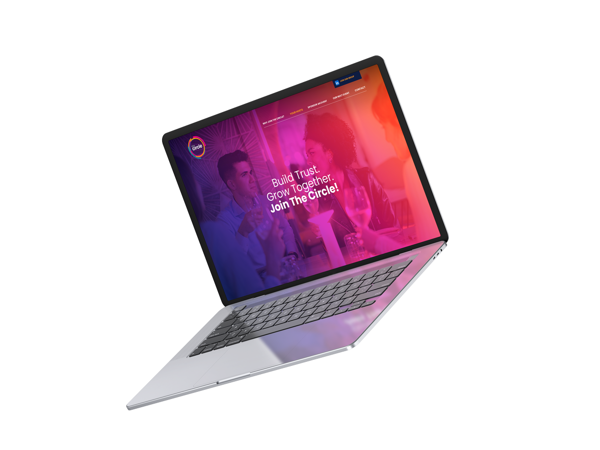 The Circle website showcased on a laptop