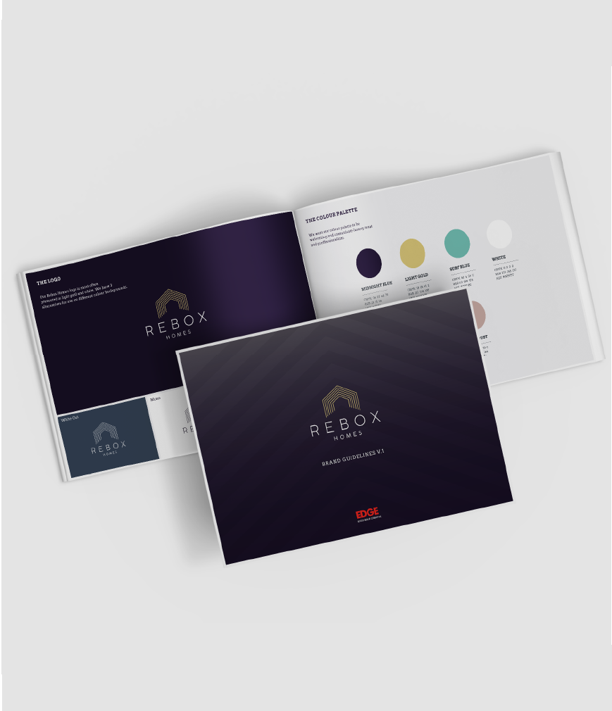 Branded brochure design for Rebox Homes