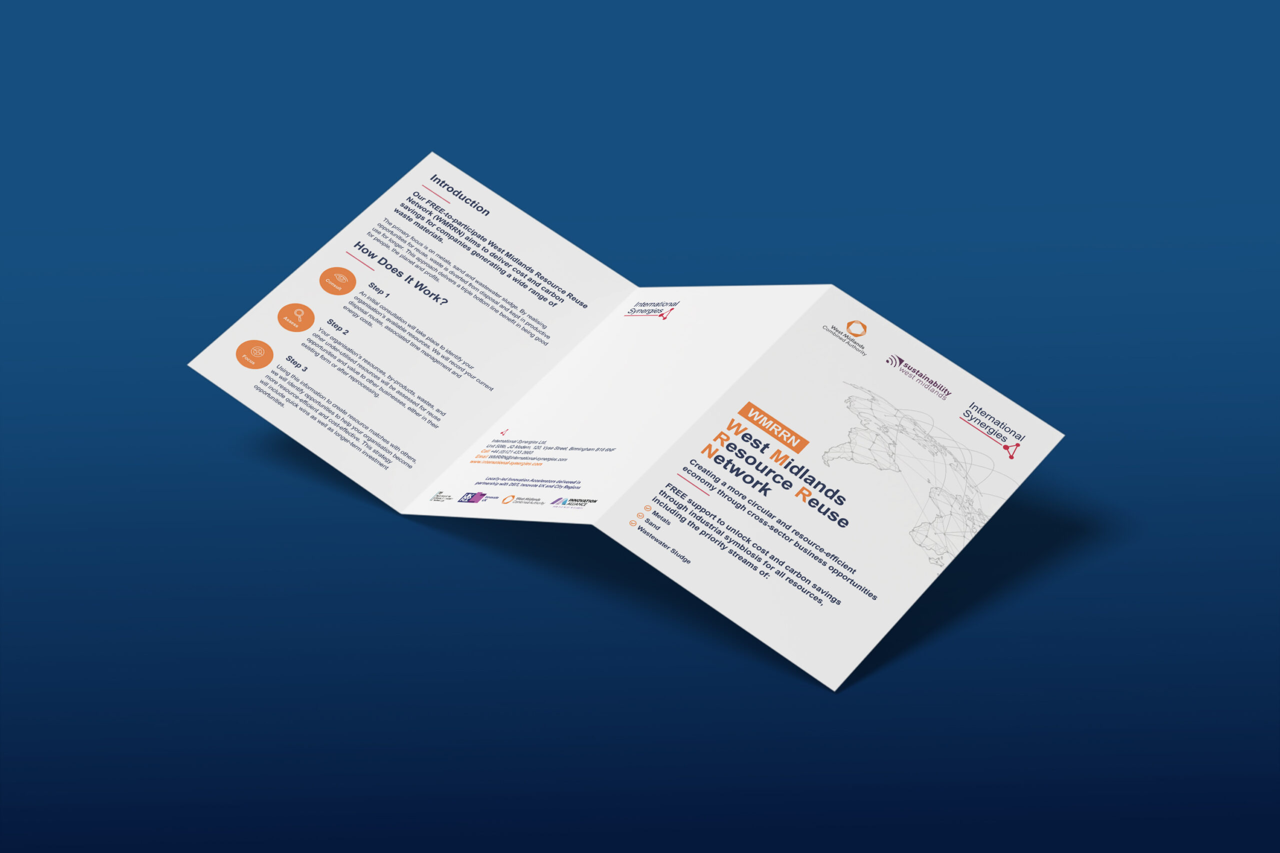 Brochure facing outwards.