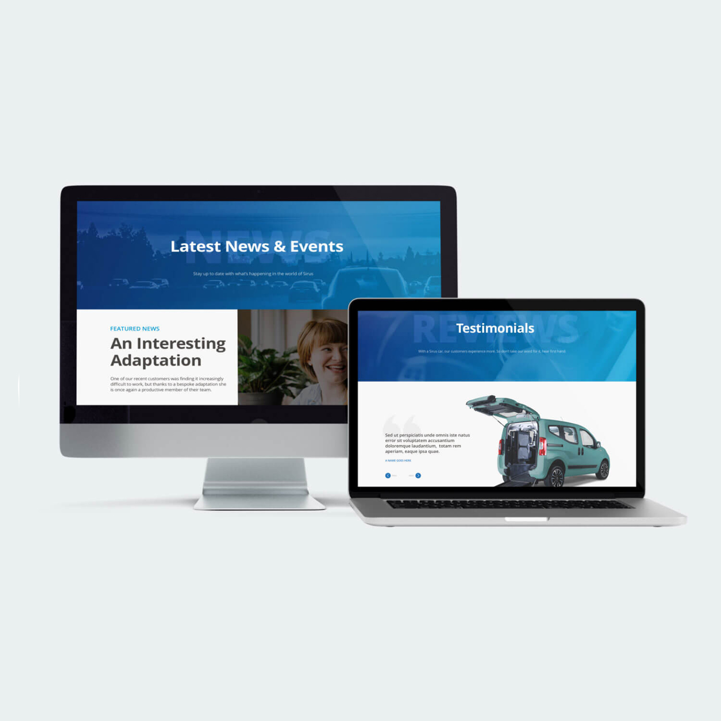 Sirus Automotive landing page design