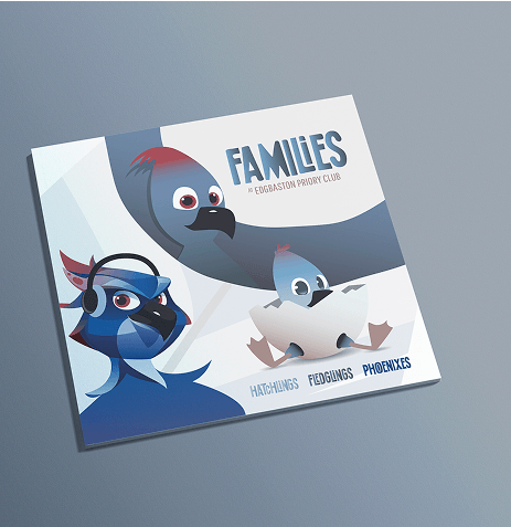 Brochure facing outwards.